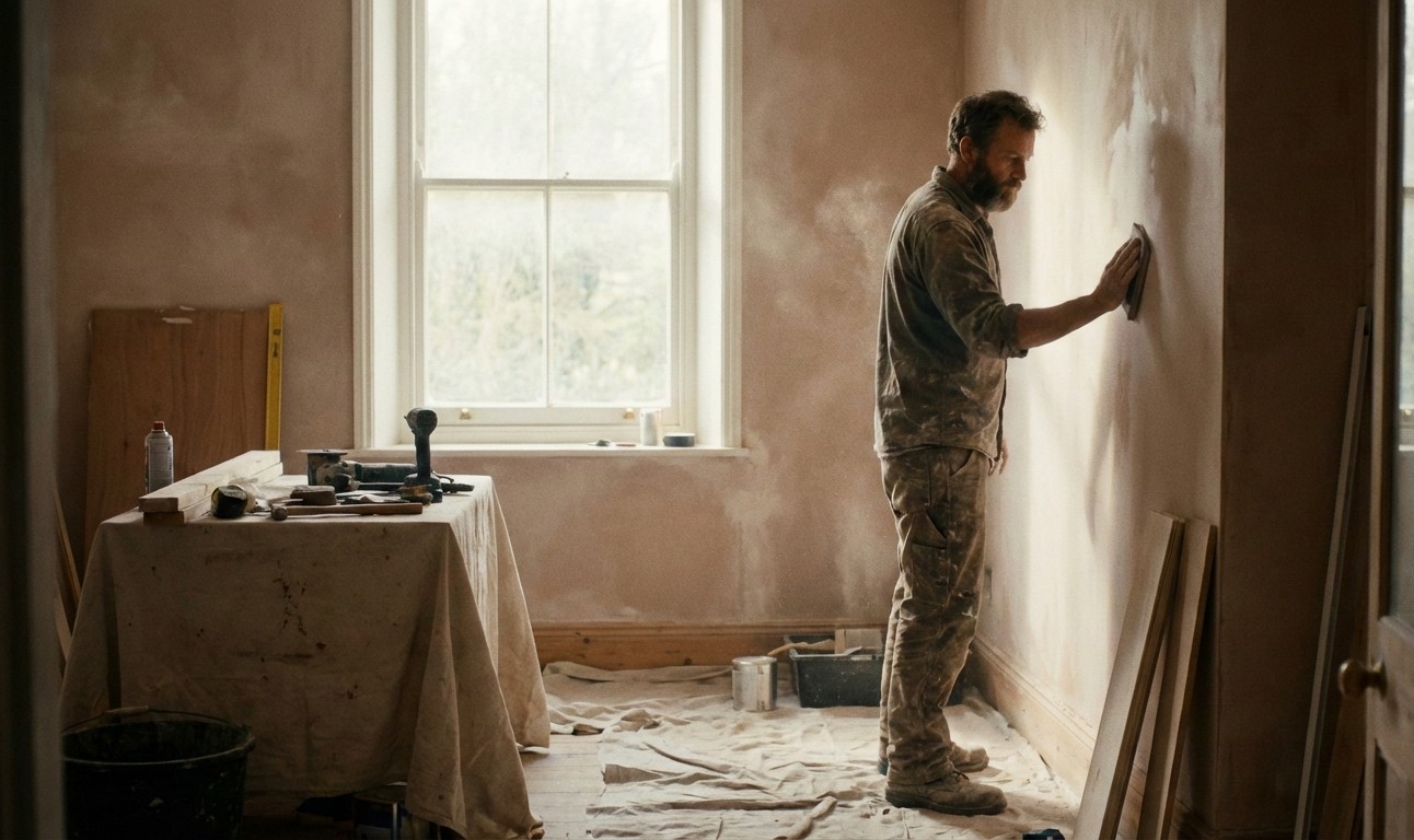 Profesional de reformas calculando IVA en una factura